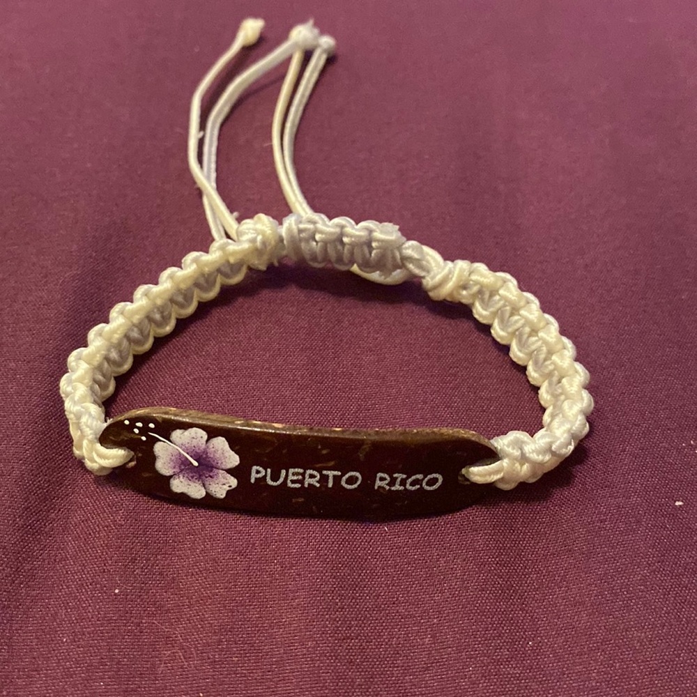 Puerto Rico handmade bracelet | white-brown | unisex